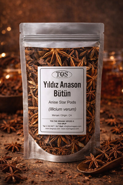 TOS The Organic Spices Yıldız Anason Bütün 50 gr (1. KALİTE) Illicium Verum /...