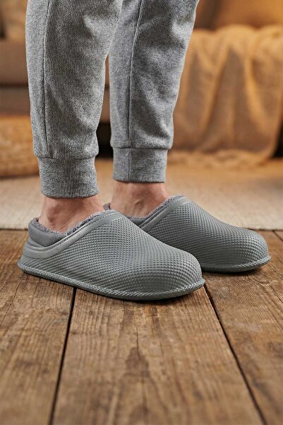 GEZER Men's Winter Eva Plush Silent Sole Home Garden Slippers