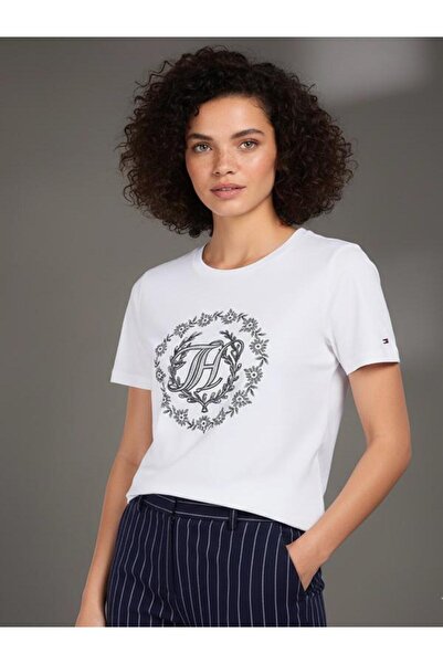 Tommy Hilfiger Olive Garden Florall T-Shirt Ww0Ww29659 Regular Fit