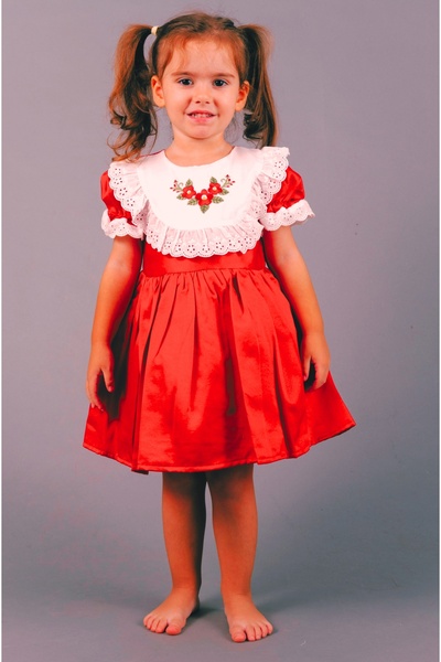 minikiti Girl's Baby Scalloped Flower Embroidery Lined Vintage Stylish Holida...