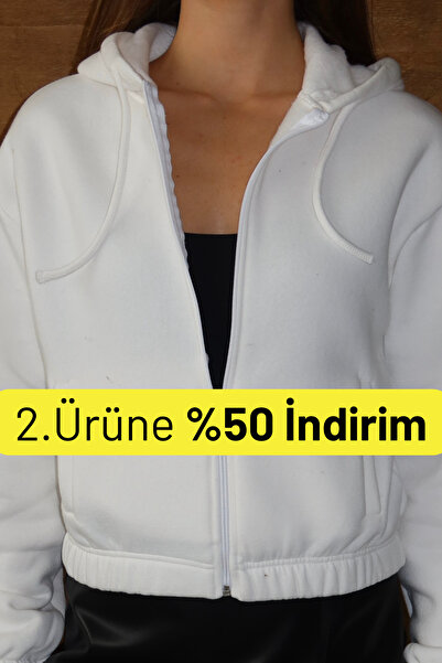 Balenbi Дамски 3-слоен поларен флис с качулка и цип, къс кардиган 1111