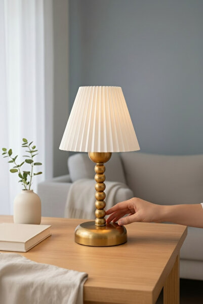 Bubihome Şarjlı Masa Lambası 35 cm – Kablosuz Dekoratif Abajur – Pileli Şapka...