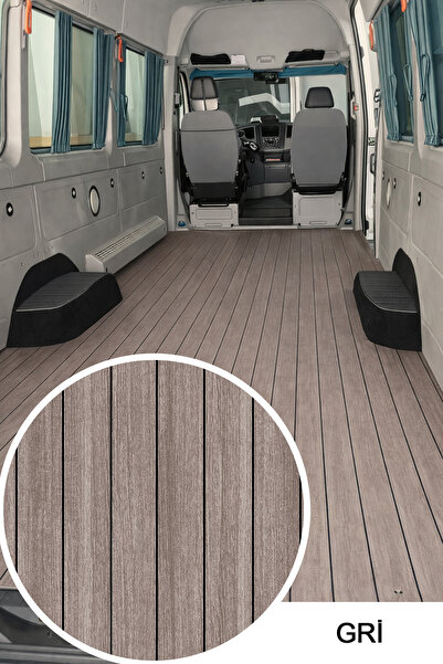 SAYIN TEKSTİL Parke Desenli Taban Muşambası Çizgili - GRİ - 200 cm