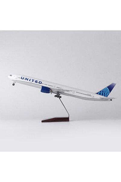 ehobim United Airlines Boeing 777 Yolcu Uçağı Model Uçak 1/157 Ölçek 47cm