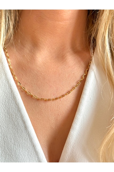 YOUES JEWELRY 316l Zincir Kolye 14 K ALTIN RENK Çelik CM VİP SERİ Lüx Renk Go...