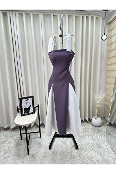 Miarfashion A dress made of Burberry fabric, mixed in white and gray.