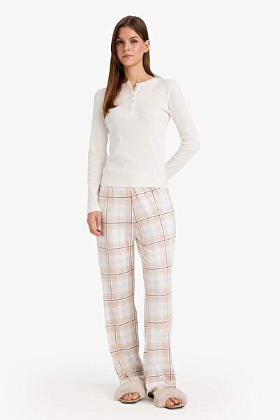 DeFacto Καρό Παντελόνι Πιτζάμας Κανονικής Εφαρμογής G8711AX25AU