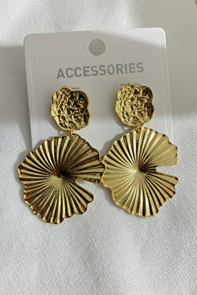 Volenta Shop Vip Gold Colorful Dangle Oyster Detail Earrings