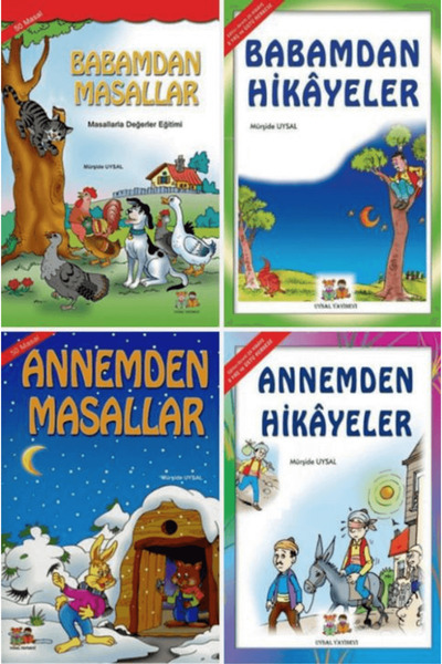 Uysal Yayınevi مجموعة تعليمية للقيم مع القصص والحكايات (4 كتب) / / 9780618945412