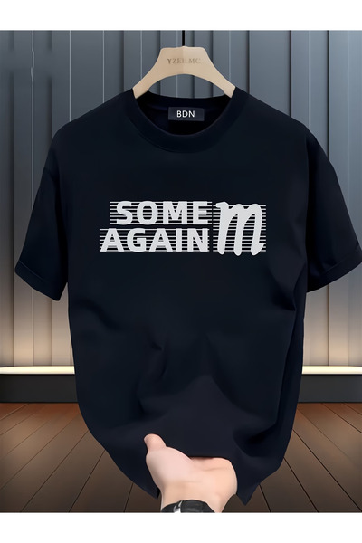 ibibik moda Unisex Oversize SOME Βαμβακερό T-Shirt με στάμπα και κοντό μανίκι...