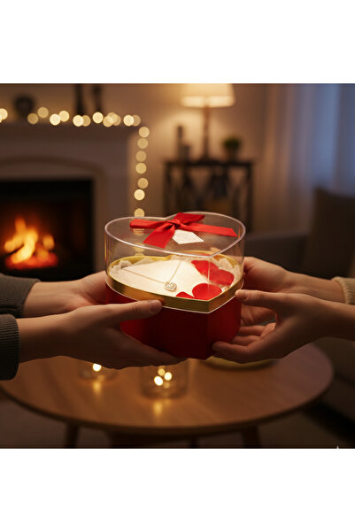 EVİST ŞEFFAF KALPLİ HEDİYE KUTUSU ( RENKLİ KARTON TABAN & MİKA-KRİSTAL KAPAK ...