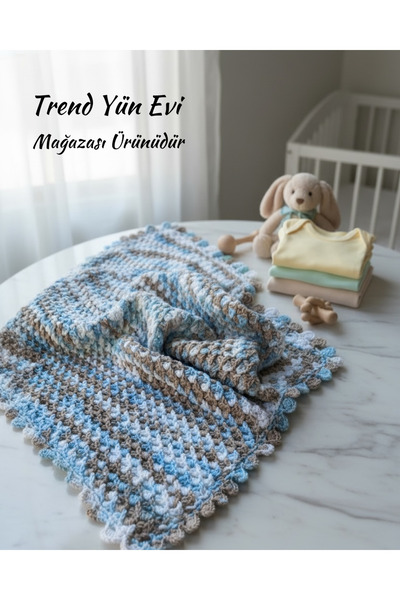 TrendYünEvi El Örgüsü Bebek Battaniyesi & Puset Örtüsü ( Bebe İpi)