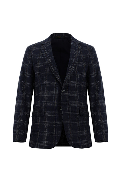 Abdullah Kiğılı 6 Drop Jachetă italiană din lână în carouri, croială standard