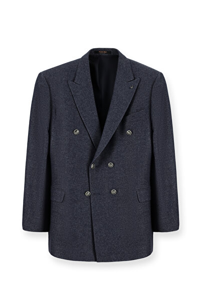 Abdullah Kiğılı 4 Drop Relaxed Fit Comfortable Cut Woolen Plain Italian Doubl...