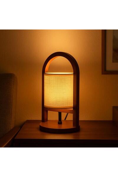 Generic Classic Wooden Table Lamp with Arch