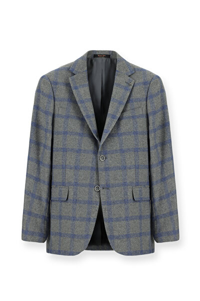 Abdullah Kiğılı 6 Drop Regular Fit Standard Cut Wool Plaid Italian Jacket