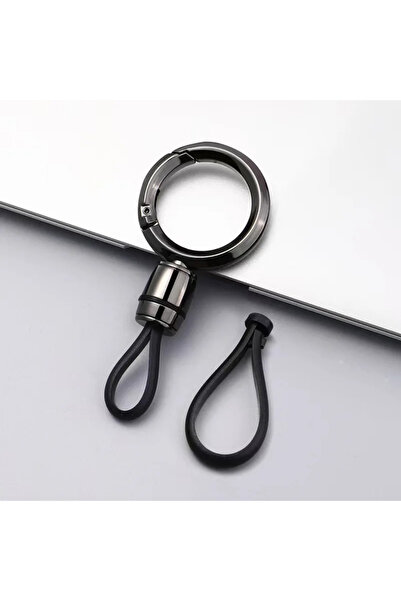 Choice3 Circular black Men High-End Metal Keychain Simple Car Key Chain with ...