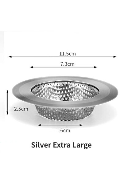 Choice شبكة فلتر حوض المطبخ الفضية XL مقاس 11.5 سم مصنوعة من الفولاذ المقاوم ...