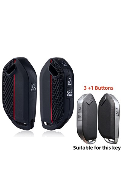 Choice1 قطعة واحدة من غطاء مفتاح السيارة المصنوع من السيليكون، بأربعة أزرار أ...