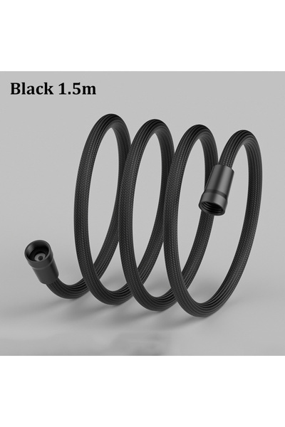 Choice أنبوب مياه أسود بطول 1.5 متر، 4 نقاط توصيل، أنبوب دش مضفر من النايلون،...