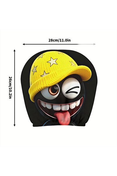 Choice غطاء مسند رأس السيارة TZT180 قطعتان، بتصميم فكاهي، يرتدي قبعة صفراء من...