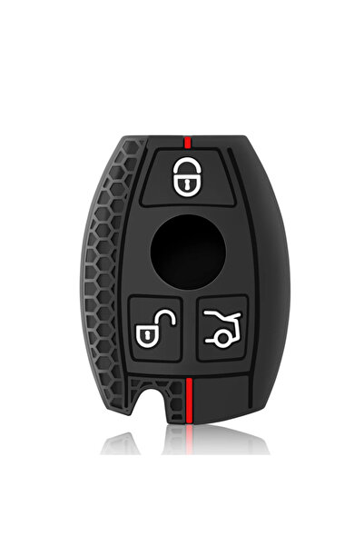 Choice غطاء مفتاح سيارة من السيليكون الأحمر بثلاثة أزرار لسيارات مرسيدس بنز ا...