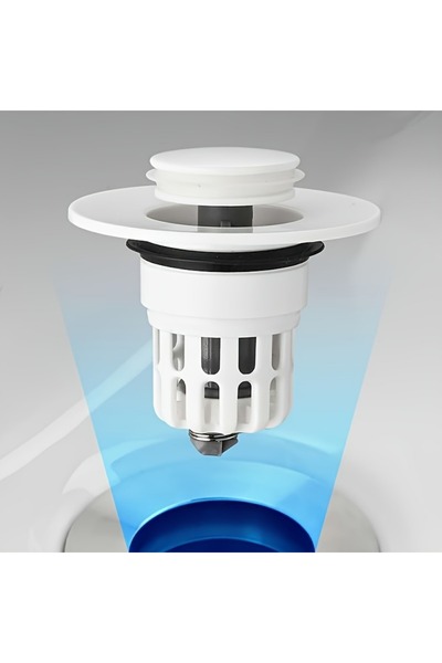 Choice WHITE 1pc Bathroom Sink Plug Pop-Up Drain Filter Washbasin Drainer Bou...
