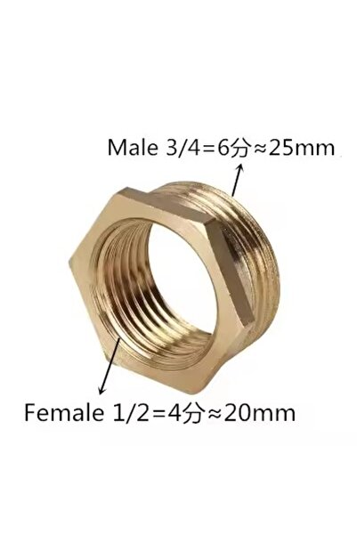 Choice8 1I2F to 3I4M Brass Adapter Fitting BSP Reducing Hexagon Bush Bushing ...