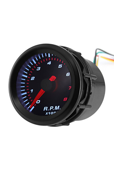 Choice Tachometer 2'' 52mm Smoke Lens Auto Tachometer White LED Red Light 0-8...
