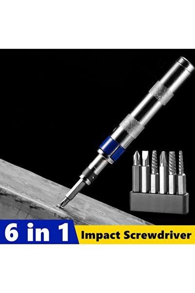 Choice مجموعة مفكات براغي صدمية 6 في 1 لإزالة البراغي والصواميل الصدئة والعال...