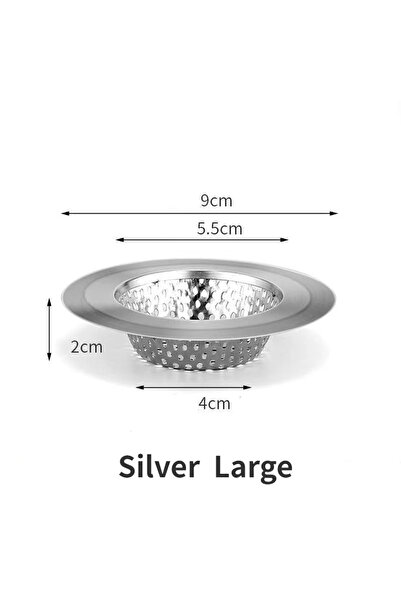 Choice شبكة فلتر حوض المطبخ من الفولاذ المقاوم للصدأ، فضية اللون، طول 9 سم، ت...