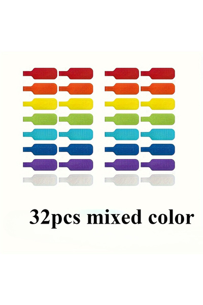 Choice 32 قطعة من أربطة الكابلات الملونة ذات الألوان المتنوعة، قابلة للكتابة ...