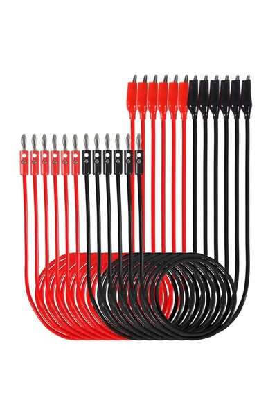 Choice 6 أزواج (12 قطعة) من أسلاك اختبار قابس الموز إلى مشبك التمساح، قابس ال...