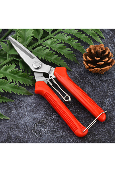 Choice1 Red 190mm Straight Head Pruning Shears Non-slip HandleStainless Steel...