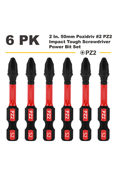 Choice1 2Inches 6 Pcs Rafford 2Inches Pozidriv #2 PZ2 Impact Tough Screwdrive...