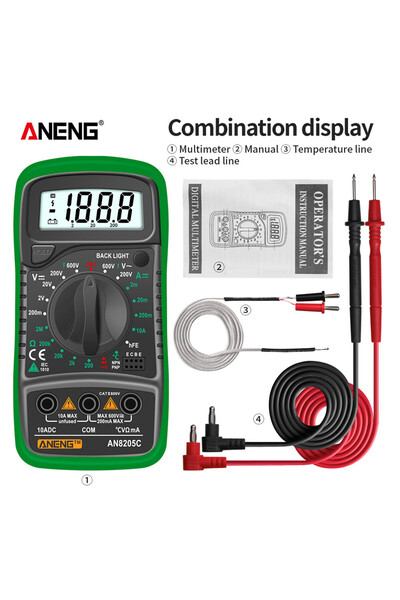 Choice1 ANENG AN8205C Green ANENG AN8205C Portable Digital Multimeter AC/DC V...