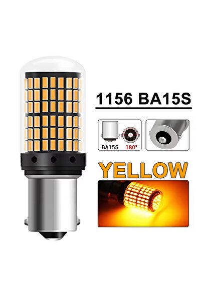 Choice4 قطعتان BA15S - أصفر، قطعتان 1156 BA15S LED CANBUS 3014 144 SMD 1157 B...