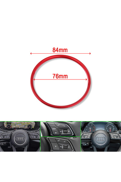 Choice غطاء تزيين عجلة القيادة باللون الأحمر لسيارات أودي 2017+ A4 S4 Avant B...