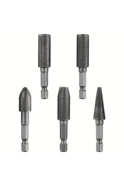 Choice مجموعة مبارد فولاذية دوارة سداسية الشكل 58 مم، 5 قطع، ذات ساق سداسية، ...