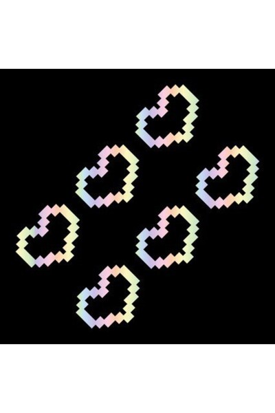 Choice Colorful 6PCS Mosaic Heart-shaped Pixel Heart-shaped Car Window Decora...