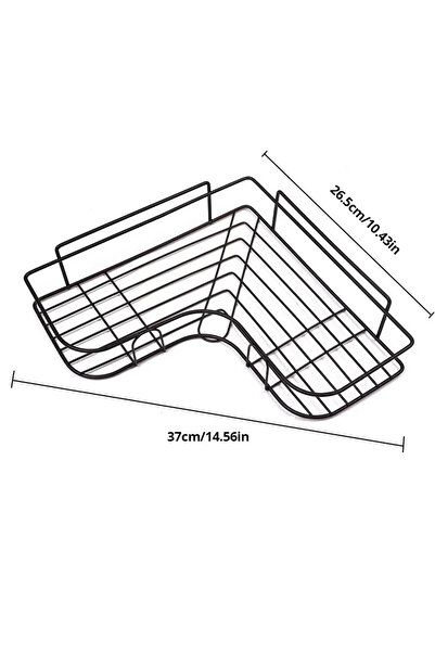 Choice رف مثلث حديدي أسود قطعة واحدة للمطبخ والحمام رف تخزين سميك على شكل حب ...