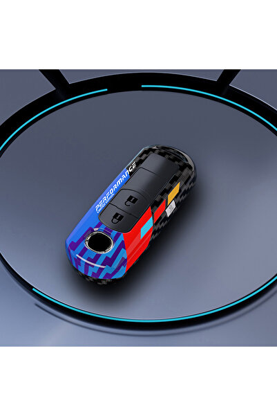 Choice5 2 BTN carbon blue Fashion New ABS Car Key Protective Cover For Mazda ...