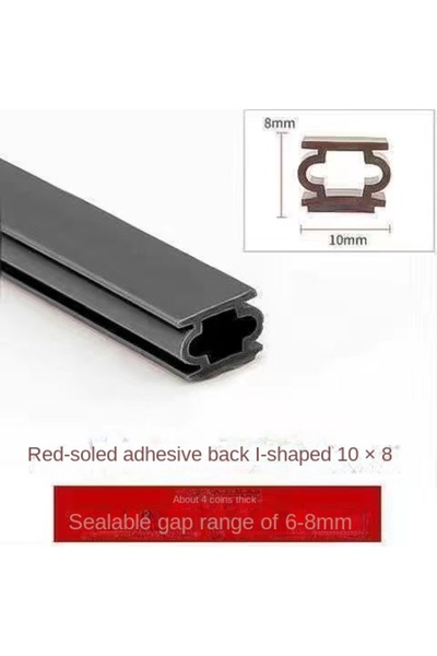 Choice15 شريط مانع للتسرب أسود بطول 6 أمتار (10×8) لأبواب ونوافذ المداخل، مقا...