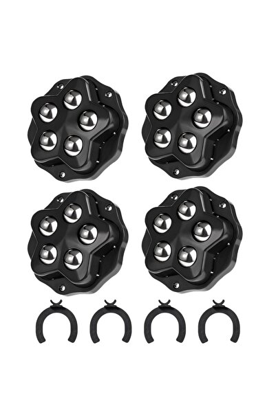 Choice 48mm X 48mm Black Steel Ball 4Pcs Brake-operated Self Adhesive Caster,...