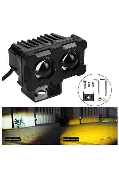 Choice قطعتان، مصباح ضباب إضافي للدراجات النارية بعدسة LED مزدوج