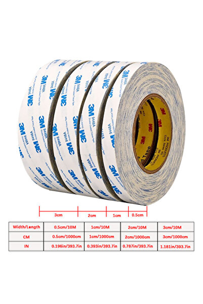 3M 0.5cm-10m Double Sided Adhesive Tape 9448A Ultra-thin, high adhesion, stro...