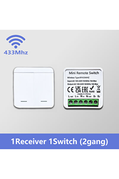 Choice مفتاح تحكم لاسلكي ثنائي المنافذ، يعمل بتردد 433 ميجاهرتز، مفتاح ذكي صغ...