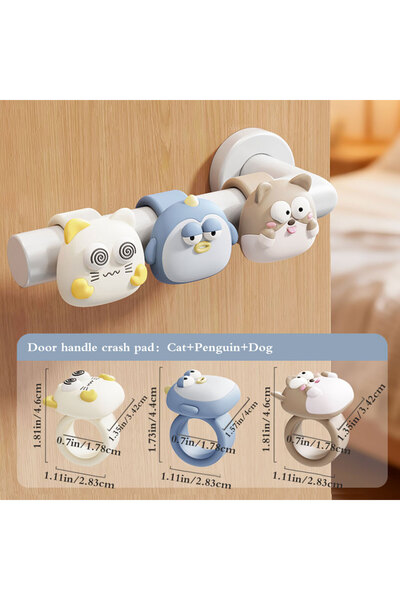 Choice 3 قطع من وسادات حماية مقابض الأبواب من الصدمات، أغطية وسادات حماية مقا...