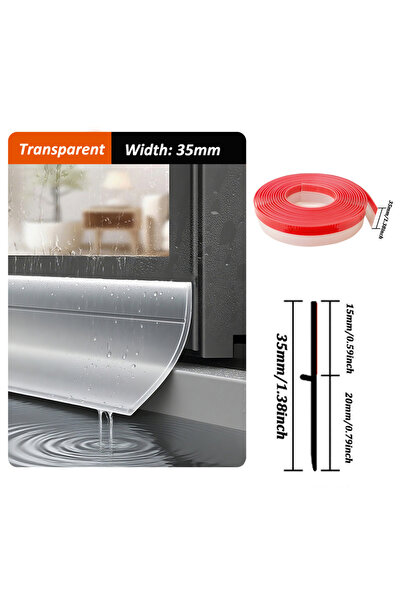 Choice 1M 35mm Transparent Window Edge Rainproof Blocking Bar Balcony Sill Wa...