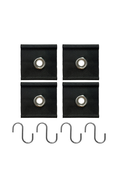 Choice PC-4 أسود، 4 قطع، خطافات مشابك على شكل حرف S لمظلات التخييم، متينة، عل...